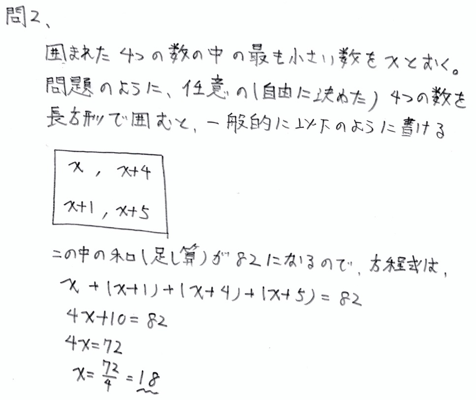 北海道学力テスト中1数学2015年第3回過去問　解説