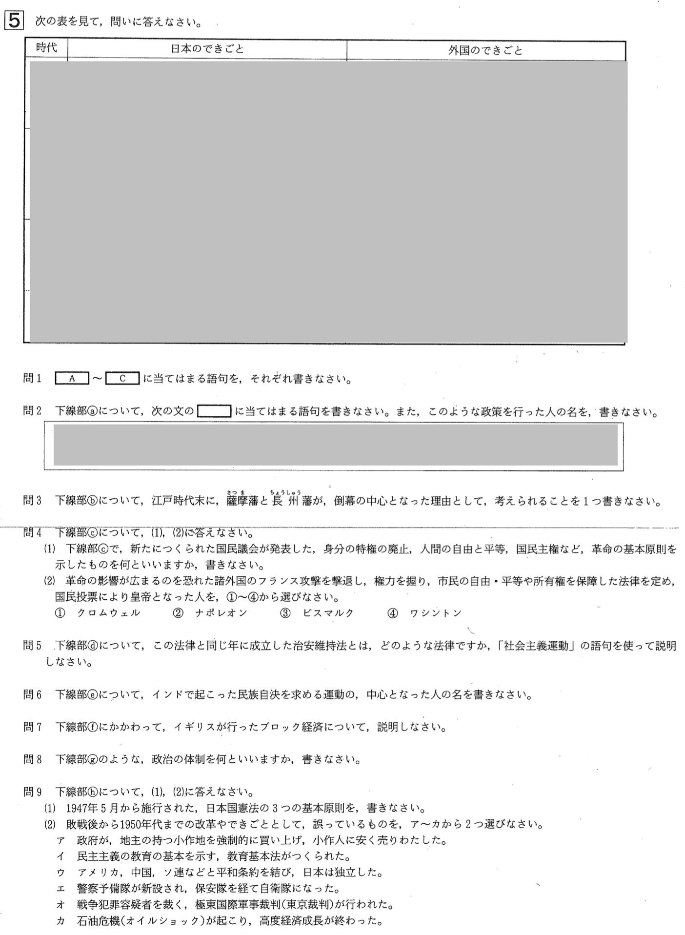 【2020年】中学3年北海道学力テスト総合B「社会」