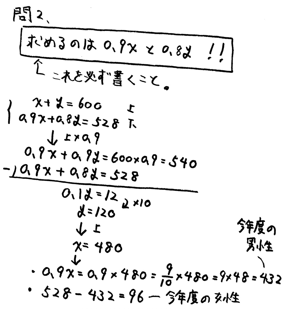 中学3年北海道学力テスト総合B「数学」(2021、令和3年)解答・解説