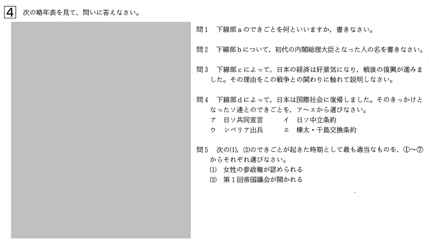 【2021年】中学3年北海道学力テスト総合B「社会」