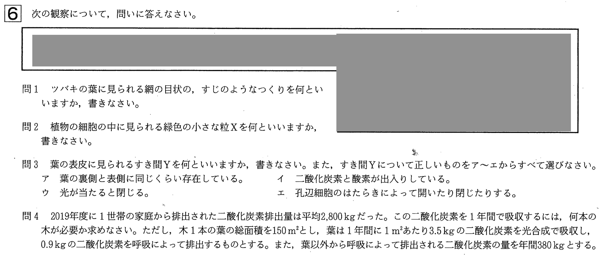 中学3年北海道学力テスト総合B「理科」(2021、令和3年)問題