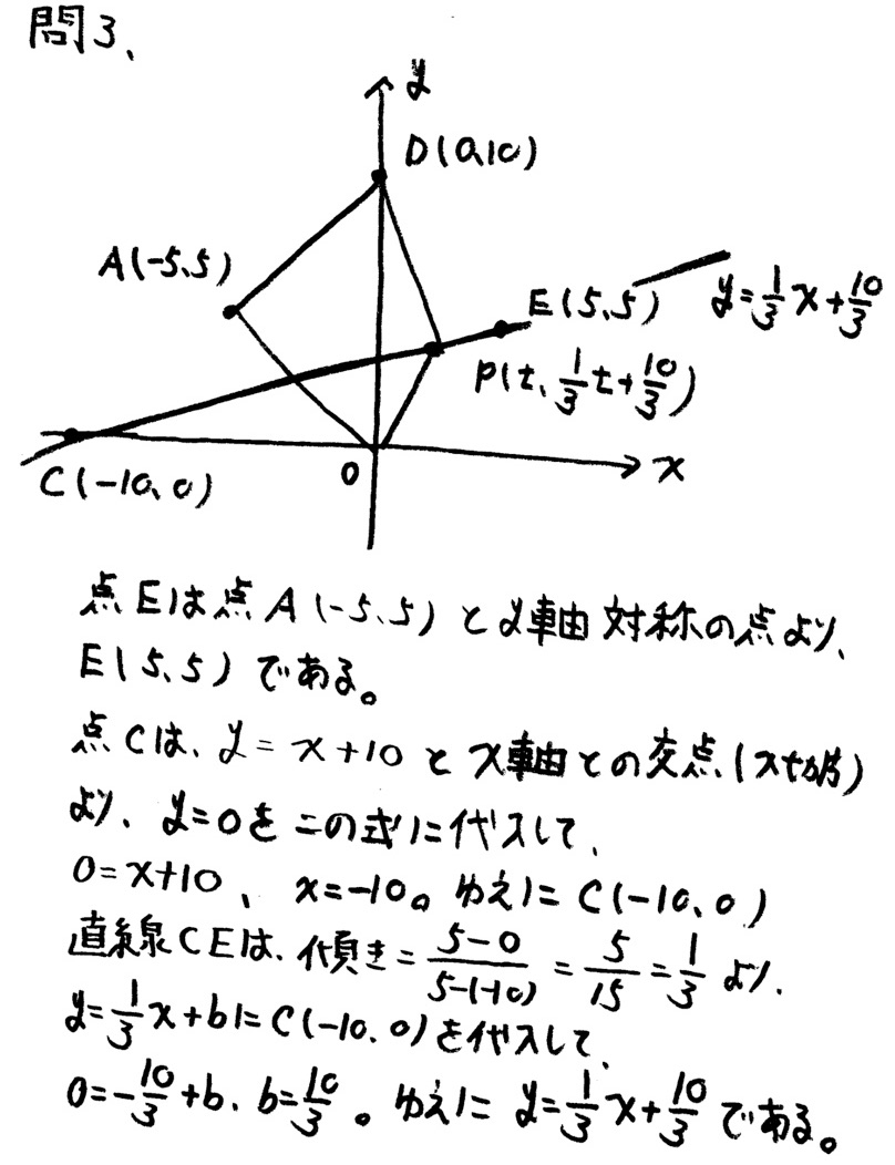 中学3年北海道学力テスト総合C「数学」(2021、令和3年)解答・解説