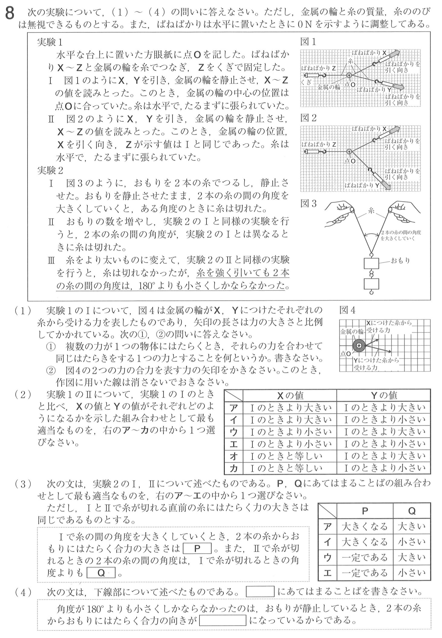 福島県公立高校入試理科2022年(令和4年)過去問題