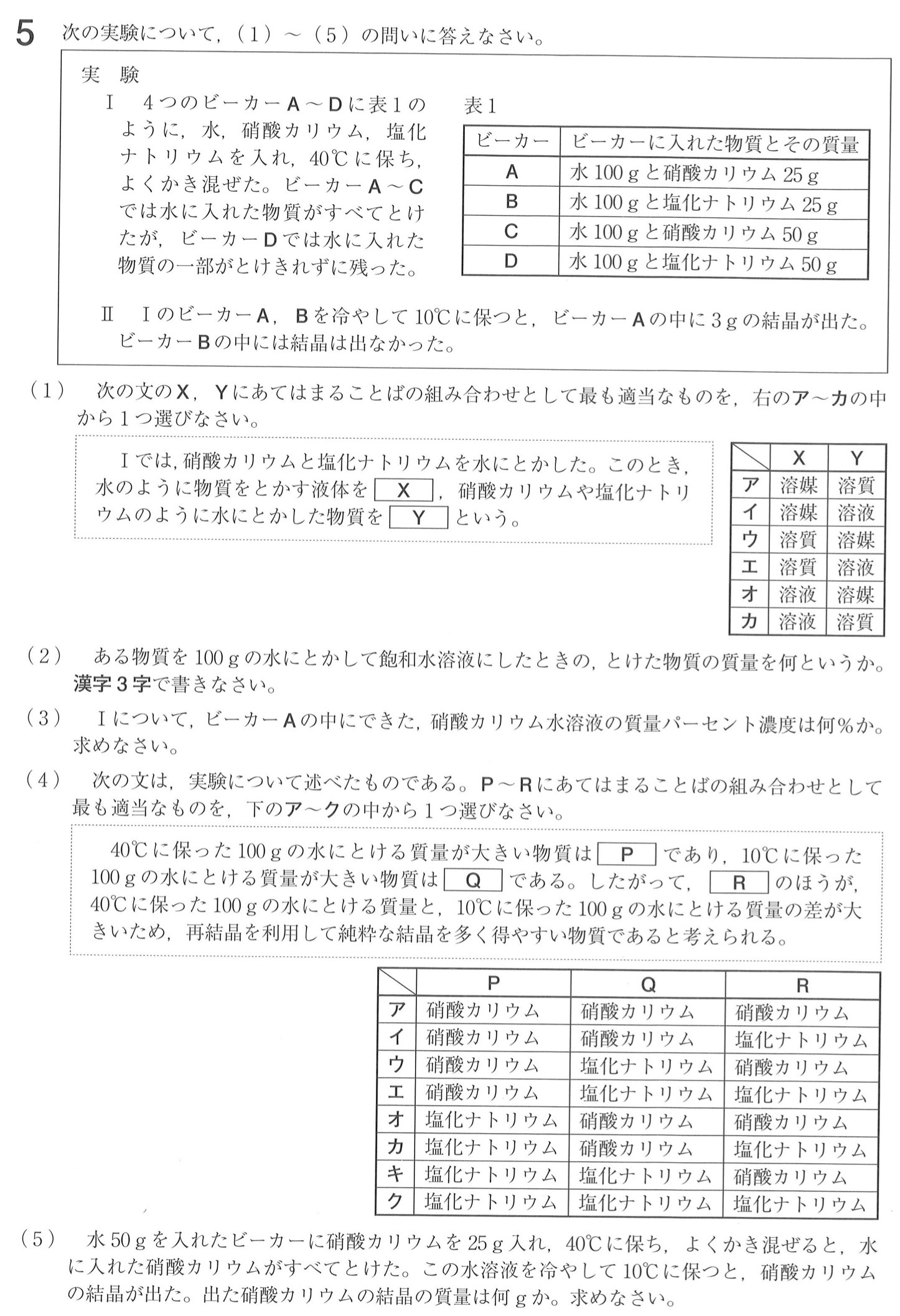 福島県公立高校入試理科2022年(令和4年)過去問題