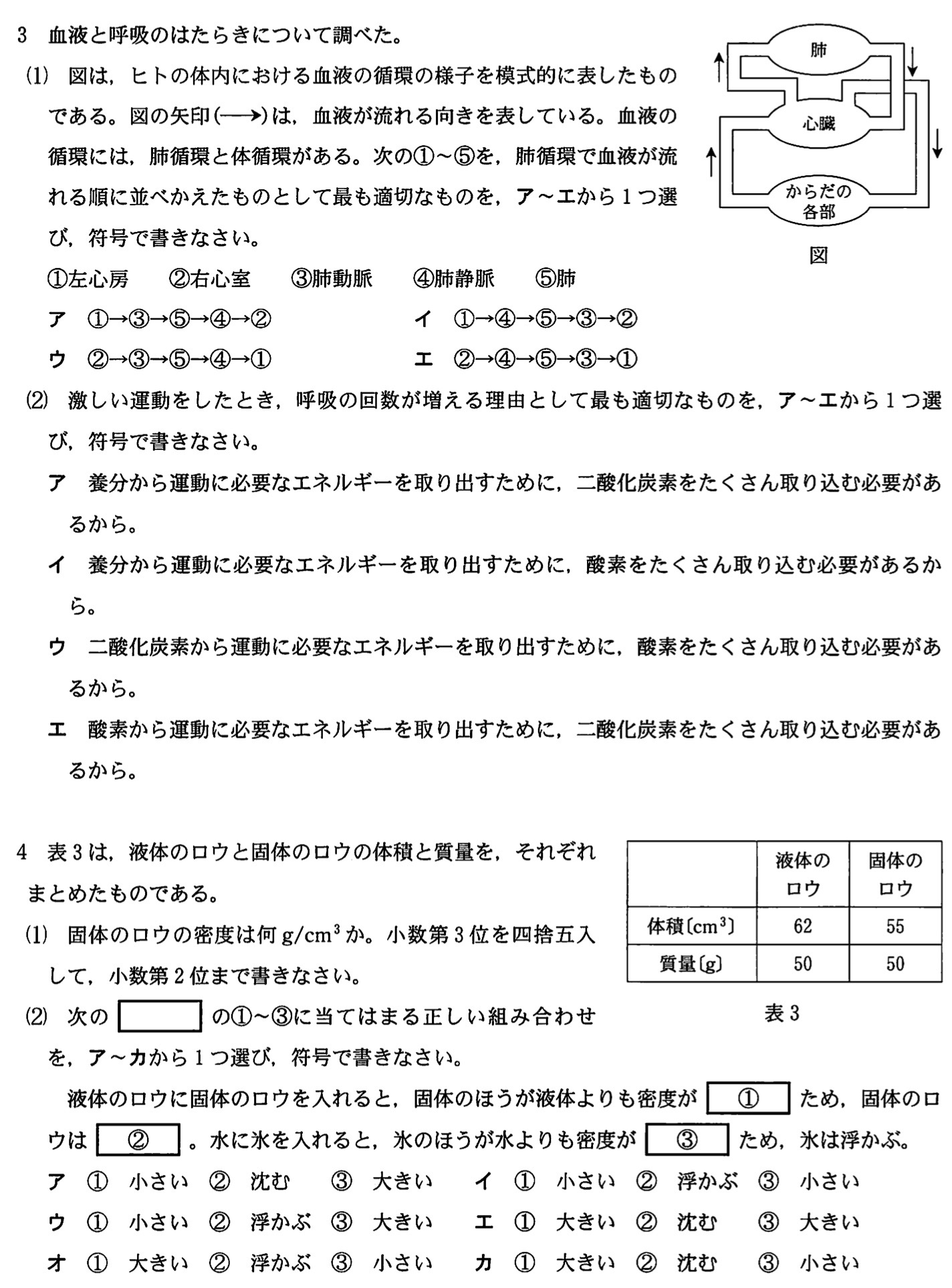岐阜県公立高校入試理科2022年(令和4年)過去問題